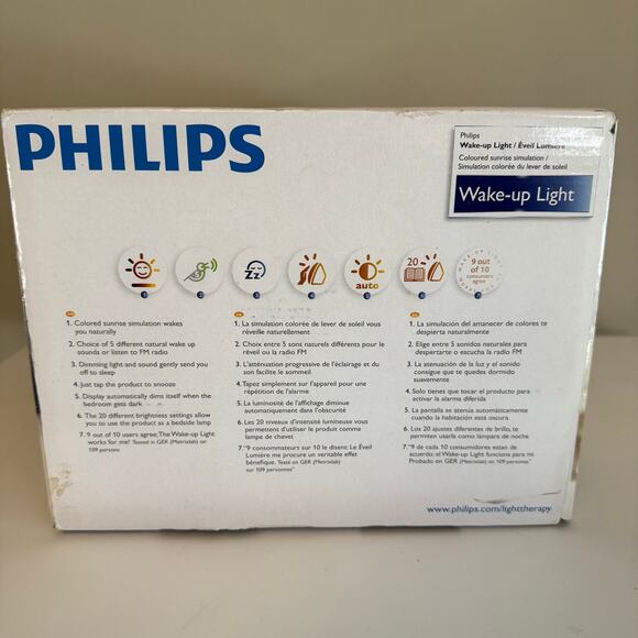 Philips Wake-Up Light Sunrise Alarm Colored Simulation Lamp w/ Natural Sounds - Picture 6 of 16